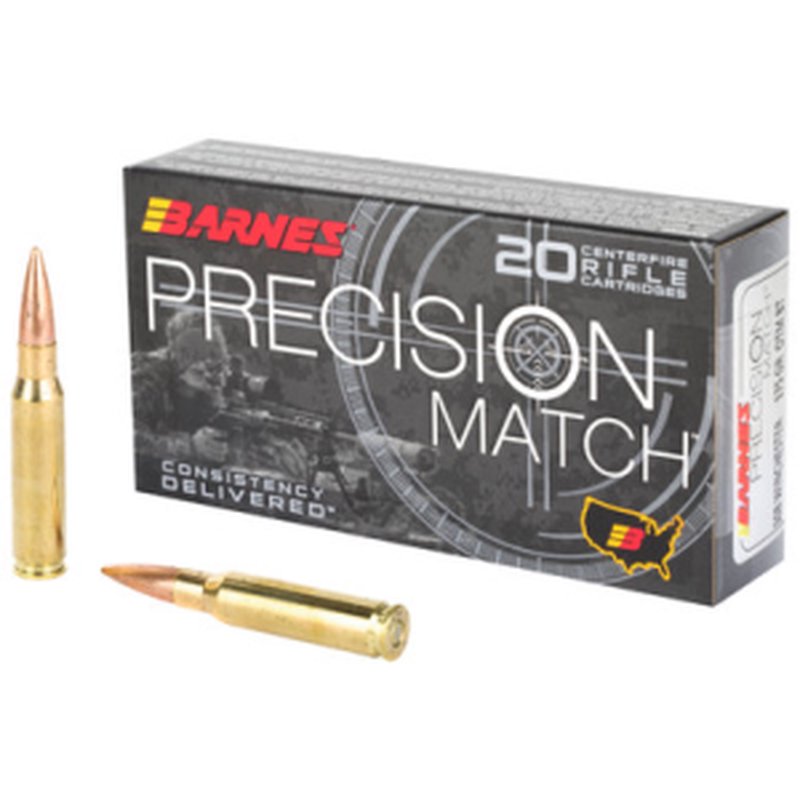Barnes Precision Match 308 Winchester 175gr OTM Rifle Ammo (20 Rounds)