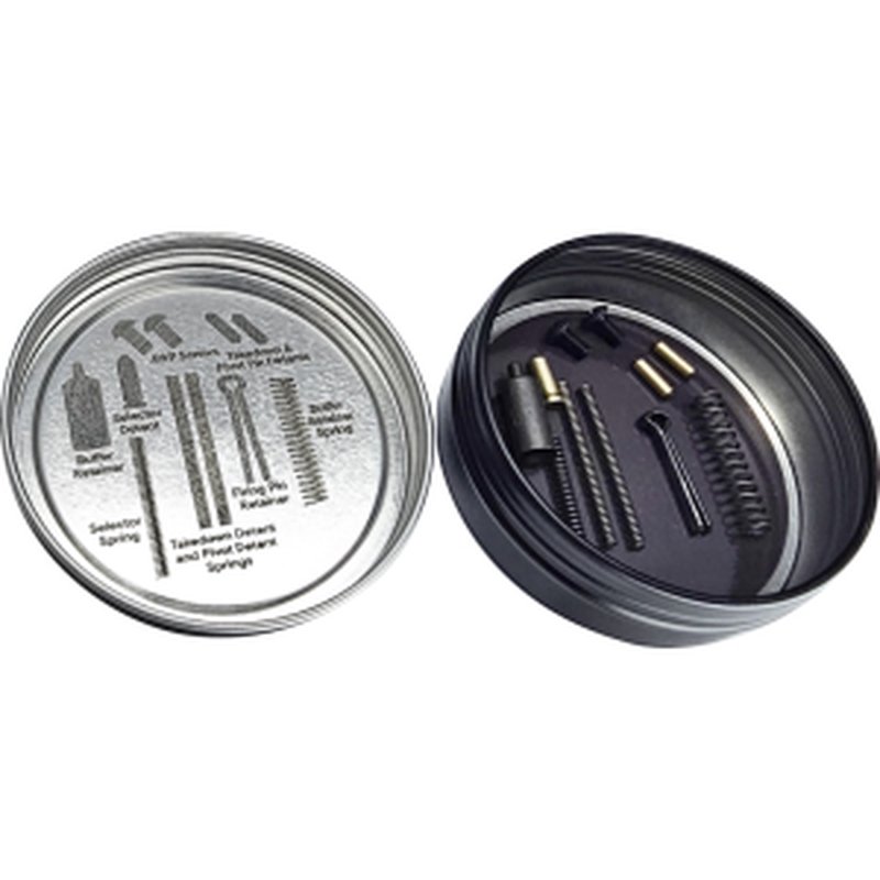 Rise Armament Oh S#IT Kit AR-15 Spare Parts Magnetic Tin, Includes Buffer Retainer & Anti-Walk Pin Screws.