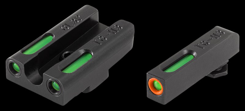 Truglo TG13GL3PC TFX Pro Brite-Site Day/Night Handgun Sights Glock 42/43/43X/48 Tritium/Fiber Optic Green Front w/ Orange Outline