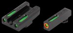 Truglo TG13GL3PC TFX Pro Brite-Site Day/Night Handgun Sights Glock 42/43/43X/48 Tritium/Fiber Optic Green Front w/ Orange Outline
