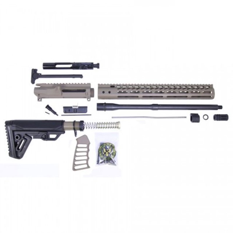 Guntec USA AR-15 Complete 5.56 Upper Receiver w/o Lower Parts Kit, N.2, 15in Ultralight M-Lok Handguard, MLS Gen 2 Stock Assembly, Carbine Length, .750 Gas Block, 16in 5.56mm M4 4150 Barrel, 1-7 Twist