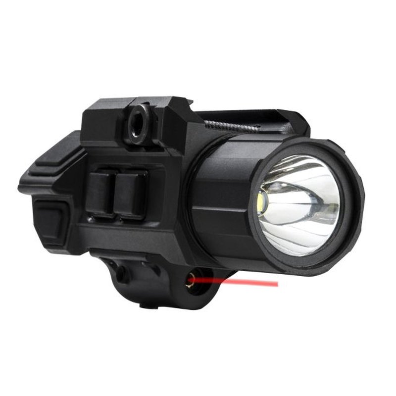 VISM Gen 3 Pistol Flashlight Strobe & Red Laser 200-Lumen CR123A Black