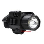 VISM Gen 3 Pistol Flashlight Strobe & Red Laser 200-Lumen CR123A Black