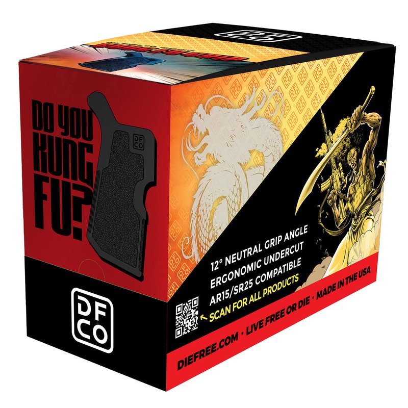 Die Free Co Kung Fu Grip AR Platform Rifle Grip 10 Pack Carton Black CARTON-10-KFG-BLK