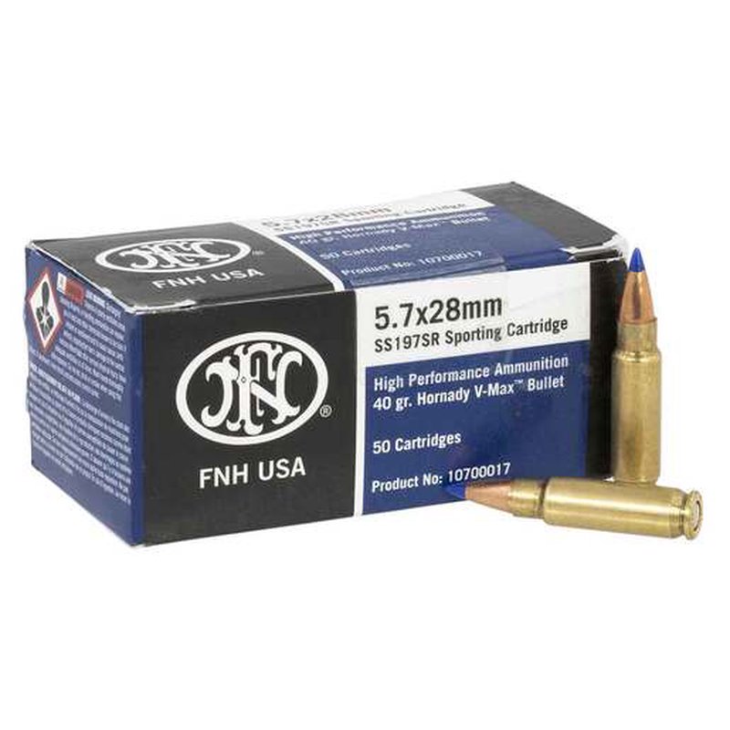 FN SS197SR 5.7x28mm 40 Grain Hornady V-Max Ammo 50 Rounds