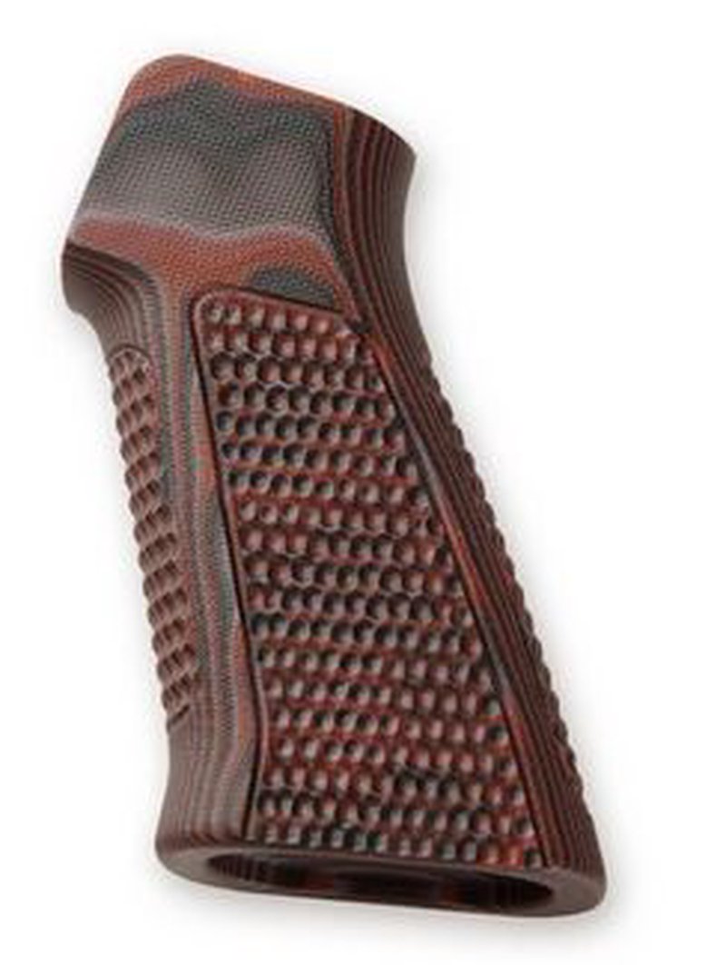 Hogue AR15 / M16 No Finger Groove Piranha Grip G10 G-Mascus Red Lava