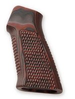 Hogue AR15 / M16 No Finger Groove Piranha Grip G10 G-Mascus Red Lava