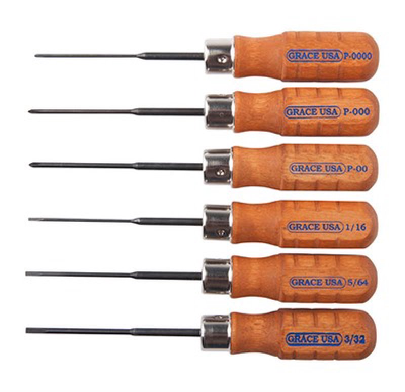Grace USA 6-Piece Micro Screwdriver Set Chromium-Vanadium Tips