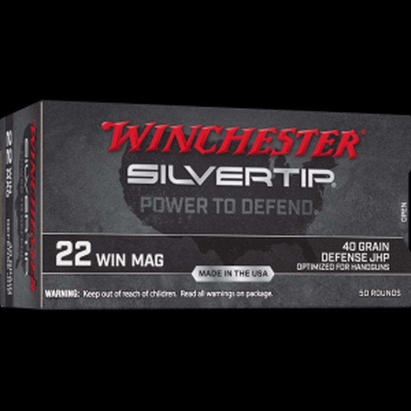 Winchester 22 Win Mag Silvertip 40 Grain Jacketed Hollow Point Ammunition
