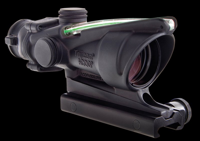 Trijicon 100218 ACOG Scope 4x32 Black Hardcoat Anodized Green Chevron Reticle