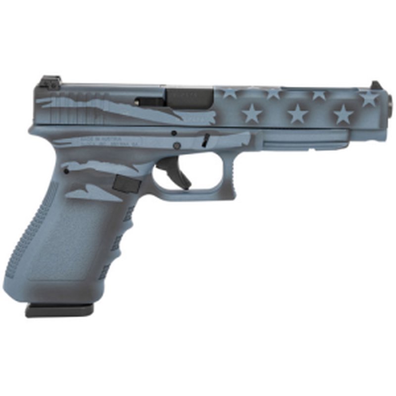 Glock G34 G3 Competition 9mm 5.31" 17rd Blue Titanium Flag