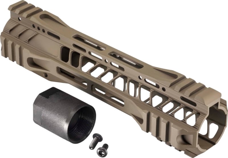 TRYBE Defense AR-15 M-LOK Quad Handguard w/ Cut Rail 9in Flat Dark Earth