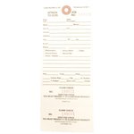 Brownells Double Stub Claim Checks - Tear-Off Repair Check Stubs
