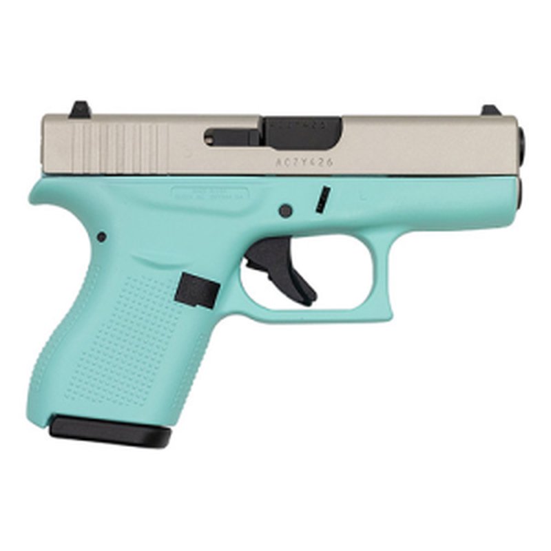 Glock G42 Gen 3 .380 ACP Subcompact 3.25in Robin Egg Blue Satin Aluminum