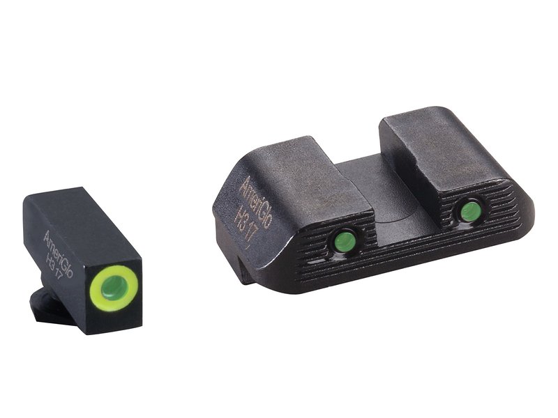 Ameriglo Trooper Green Glock Sight Set Green Tritium Front and Rear