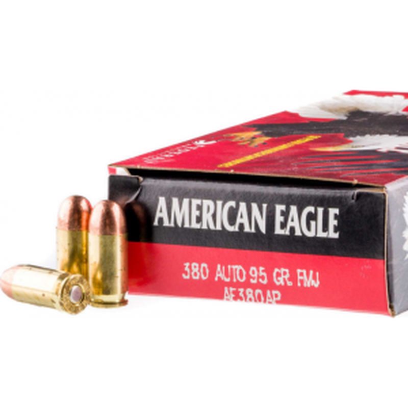 Federal American Eagle .380 ACP 95 GR FMJ Ammunition 50 Round AE380AP