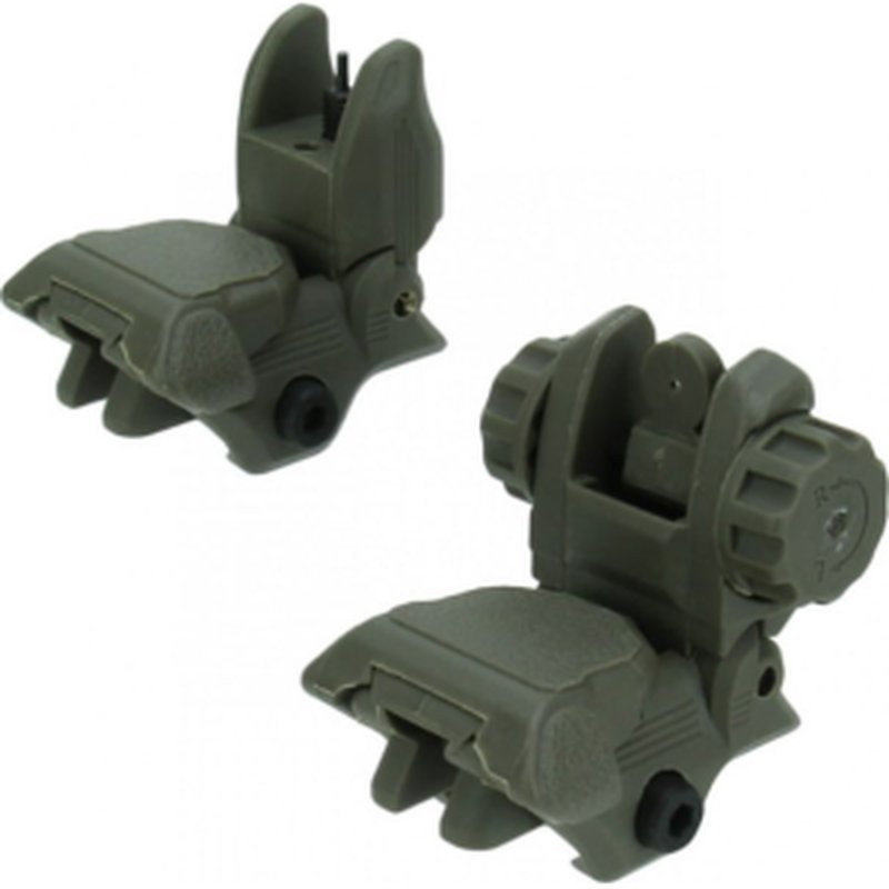 Tacfire Same Plane Polymer Flip-Up Sights - ODG - IS008OD