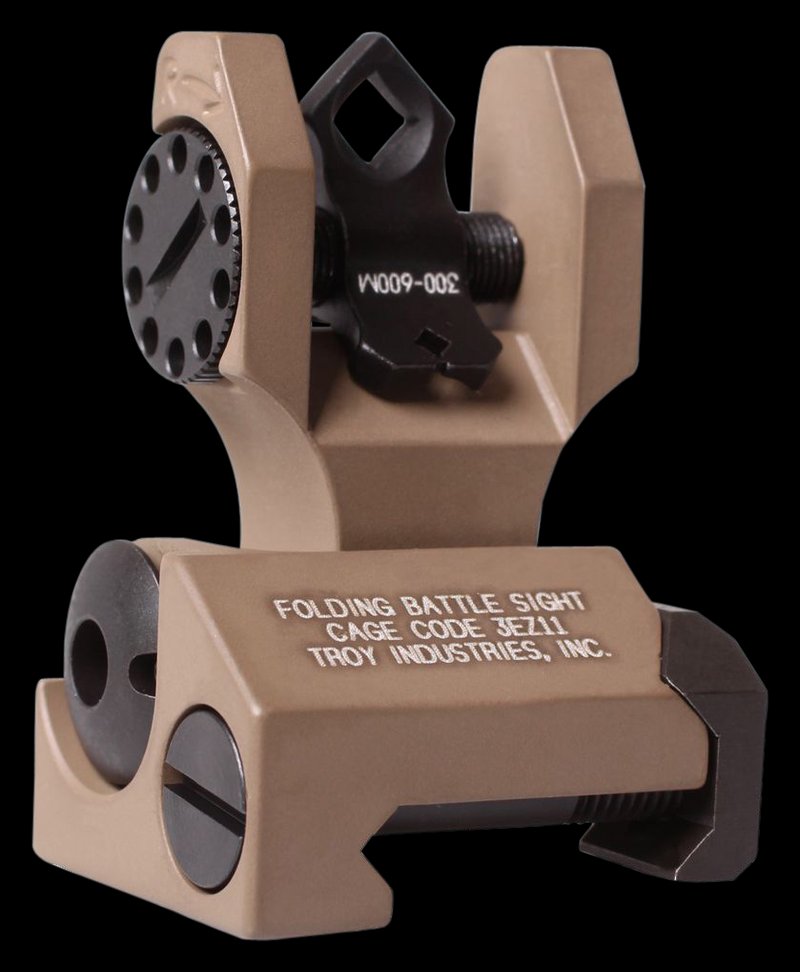 Troy Ind Rear Folding BattleSight Dioptic Aperture AR-15 Picatinny Flat Dark Earth