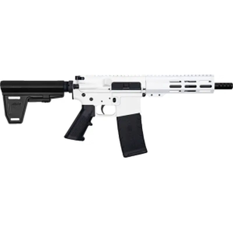 GLFA AR15 Pistol with Brace 223 Wylde 7.5 Inch Barrel Nitride Threaded White