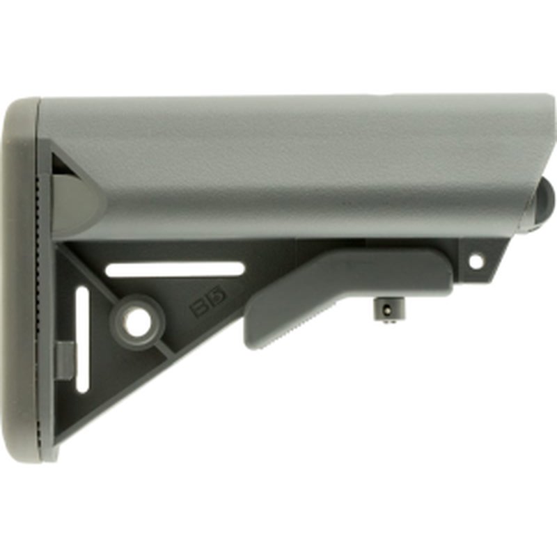 B5 Systems SOP1123 Enhanced SOPMOD Stock Wolf Gray Synthetic for AR-15 / M4 with Mil-Spec Receiver Extension (Tube Not Included)