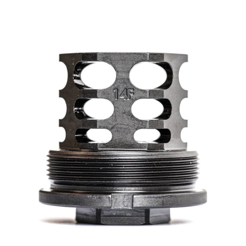 JMac Customs 360 14-1LH Muzzle Brake w/ Bravo Suppressor Mount RRD-360HD-14F-X37