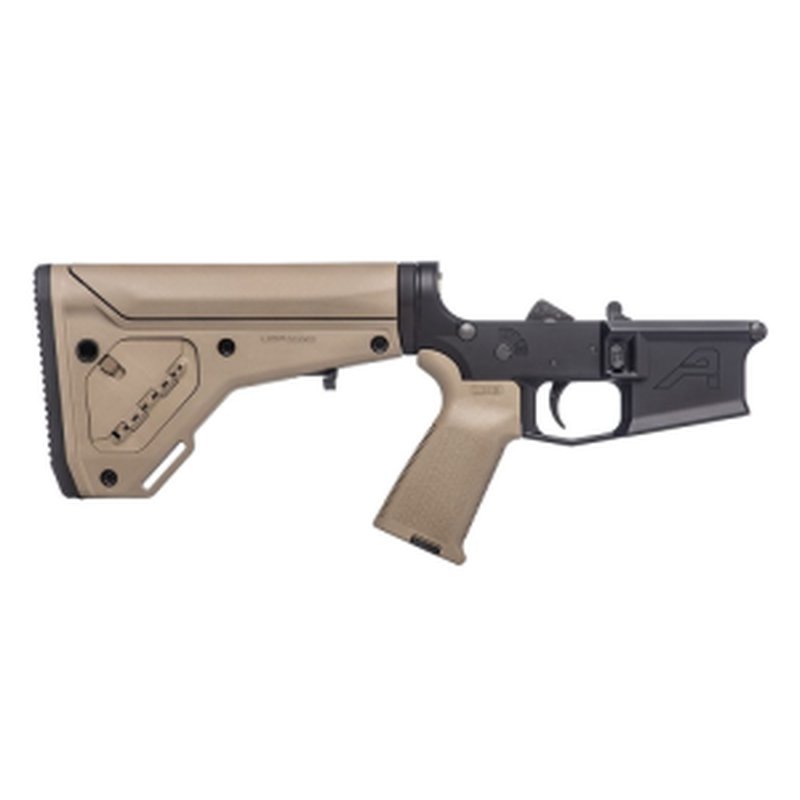 Aero Precision M4E1 Complete Lower Receiver with MOE Grip & UBR Gen2 Stock - Anodized Black with FDE Furniture