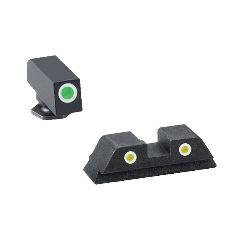 AmeriGlo Classic 3-Dot Night Sight Set for Glock 20 (Green/White Outline)