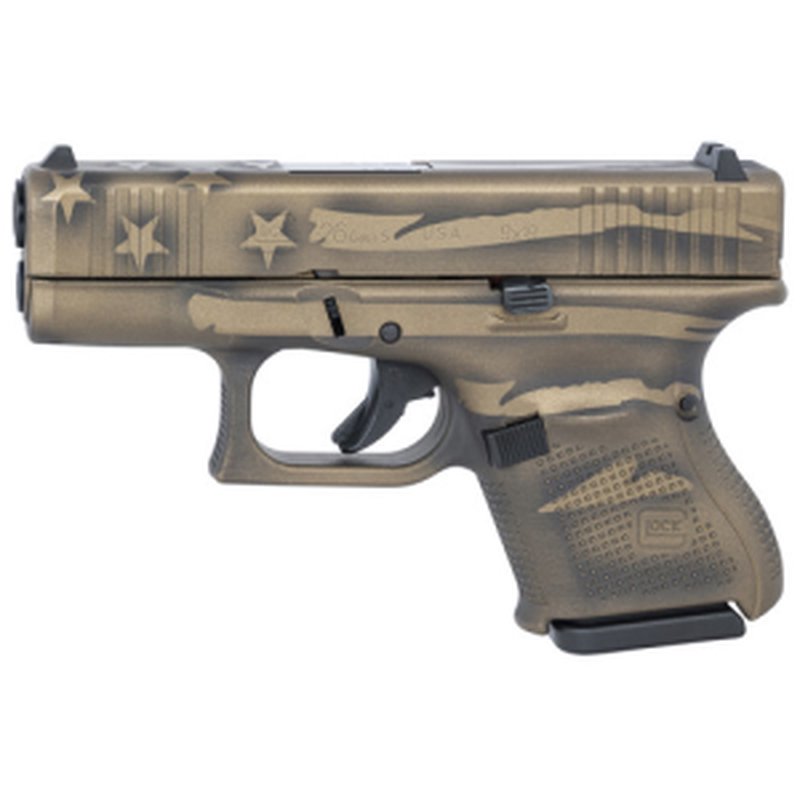 Glock G26 Gen 5 9mm 3.43 in 10rd Coyote Battle Worn Flag Cerakote