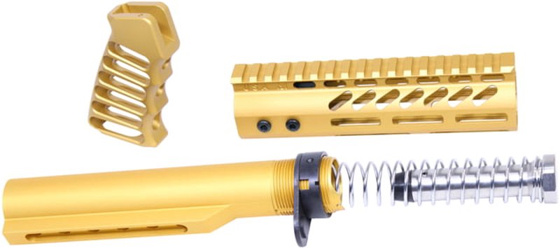 Guntec USA AR-15 Pistol Furniture Set With Miltube (T6 Aluminum, M-LOK)