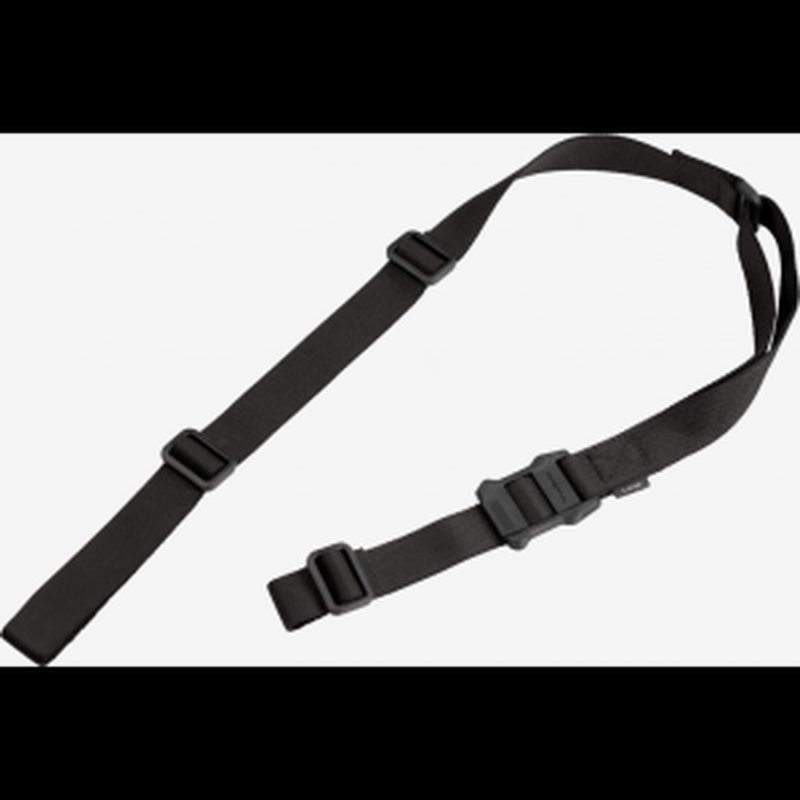 Magpul MAG513-BLK MS1 Sling made of Black Nylon Webbing with 48\"- 60\" OAL, 1.25\" W & Adjustable Two-Point Design for AR Platforms