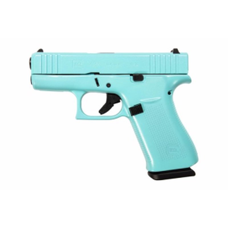 Glock G43X 9mm Cerakote Robins Egg Blue / Robin Shimmer Silver