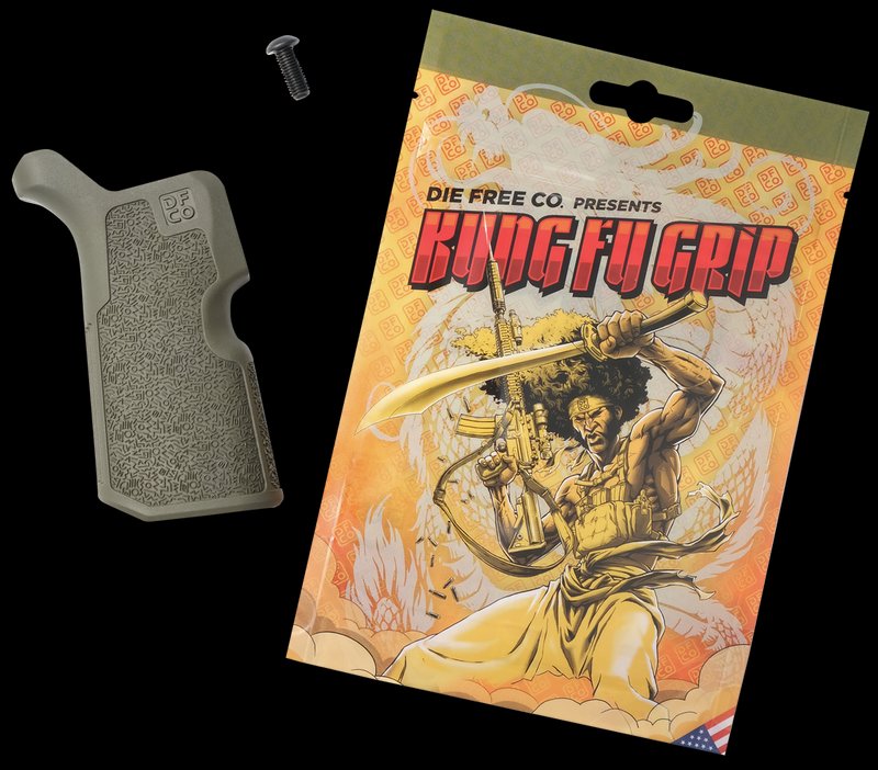 DIE FREE CO Kung Fu Grip AR-15 AR-10 Nylon Olive Drab 12 Degree Reduced Angle KFGODG