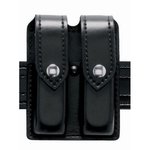 Safariland 77 Double Magazine Pouch Fits GLOCK 17/22 - Plain Black with Chrome Snap