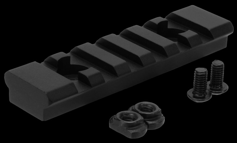Tacfire M-LOK Picatinny Section Rail 3in 7 Slots Black Anodized