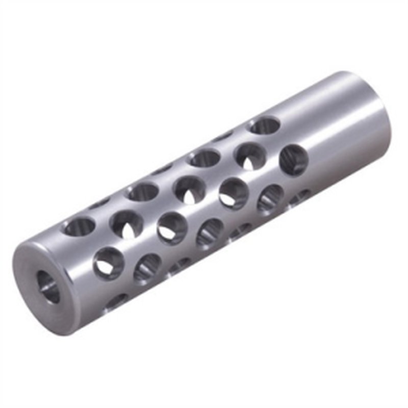 Keeno Arms #2 Muzzle Brake 22 Caliber 1/2-28 Chrome Moly Silver