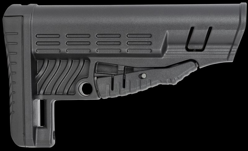 NcSTAR DLG086 Adjustable AR-15 Stock Black Polymer with Metal QD Bases