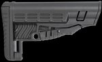 NcSTAR DLG086 Adjustable AR-15 Stock Black Polymer with Metal QD Bases