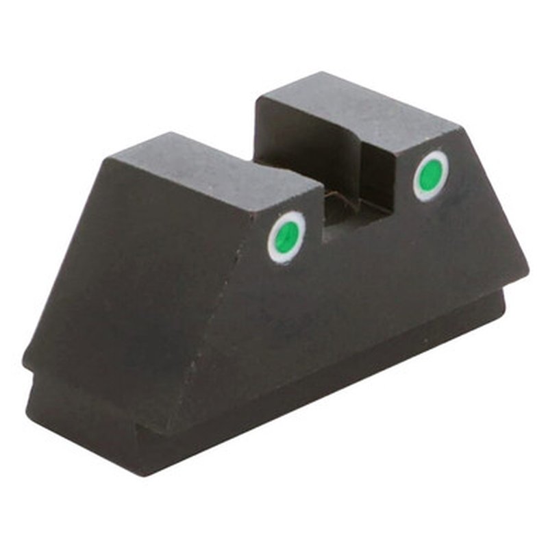 AmeriGlo Classic Green Tritium 2-Dot w/White Outlines Glock rear sight