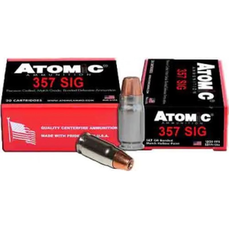 Atomic Ammo .357 SIG 147gr Bonded JHP Ammunition 20-Pack