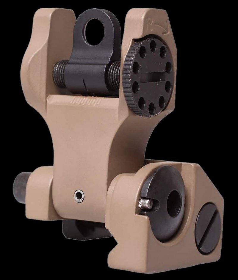 Troy Ind Rear Folding BattleSight Round AR-15 Back-Up Rear Sight Flat Dark Earth