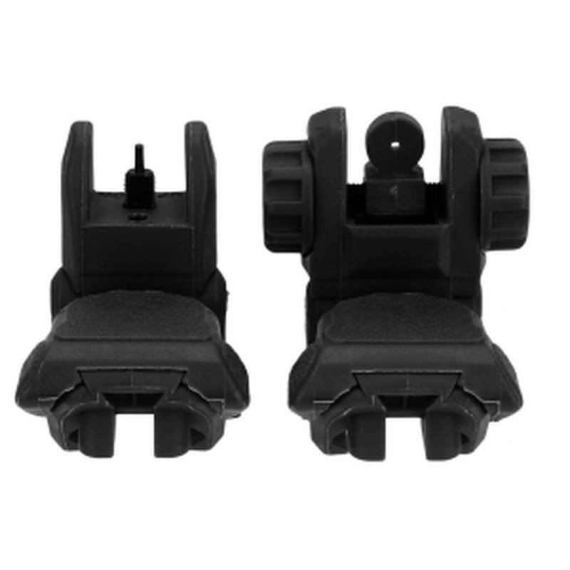 Tacfire AR15 Same Plane Low Profile Polymer Flip Up Sights Dual Aperture