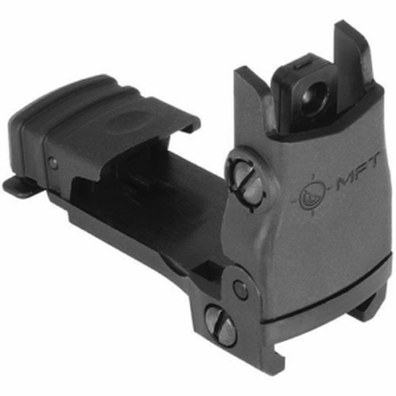 MISSION FIRST TACTICAL Rear Back Up Polymer Sight Flip Up Windage Adj Blk