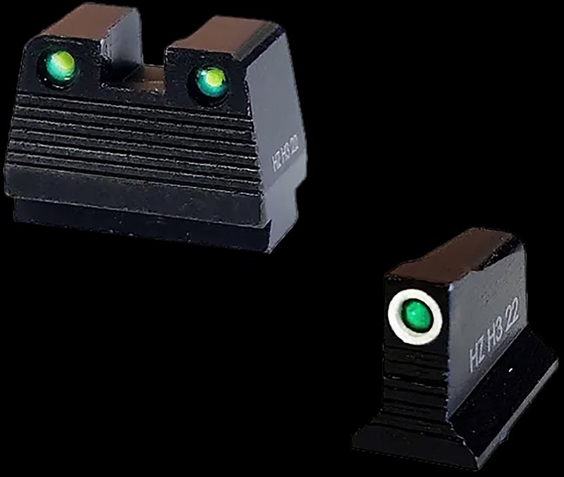 Hiviz Glock MOS Co-Witness Tritium Night Sight GMNG21-2 Front & Rear (Steel, Green)