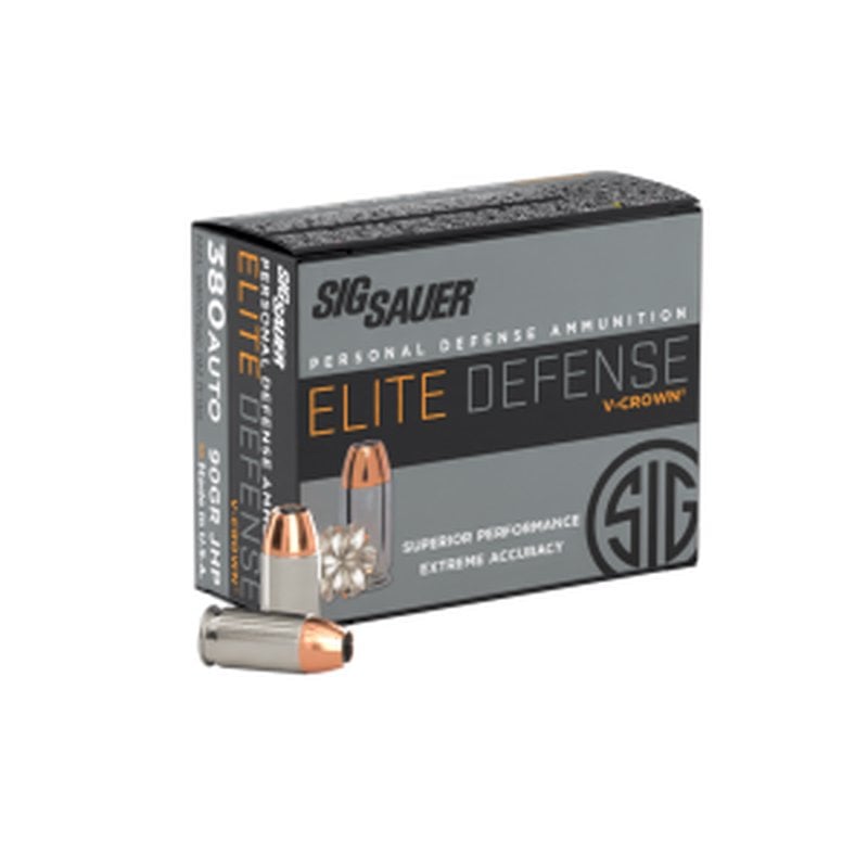 Sig Sauer Elite V-Crown .380 Auto 90gr JHP 20 Rounds E380A1-20