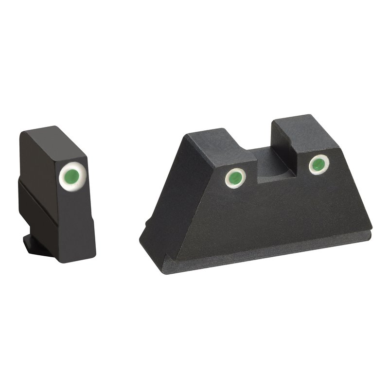 AmeriGlo Tall Suppressor 3X-Large Height Sight Set for Glock (Green/White)