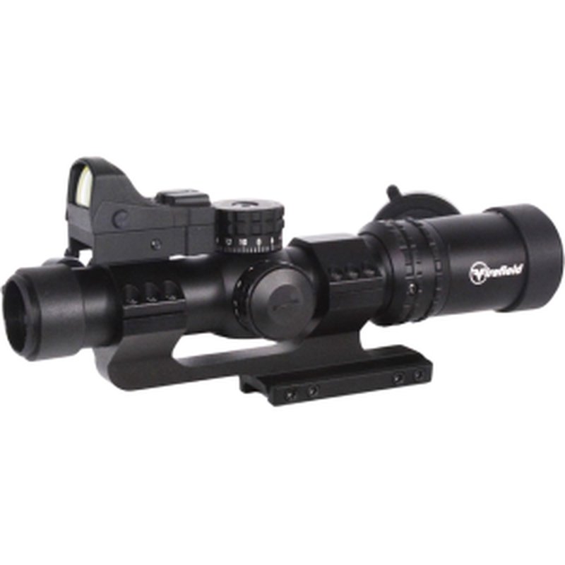 Firefield RapidStrike Rifle Scope 1-4x 24mm Circle Dot Reticle Matte Black with Impact Mini Reflex Sight and Mount