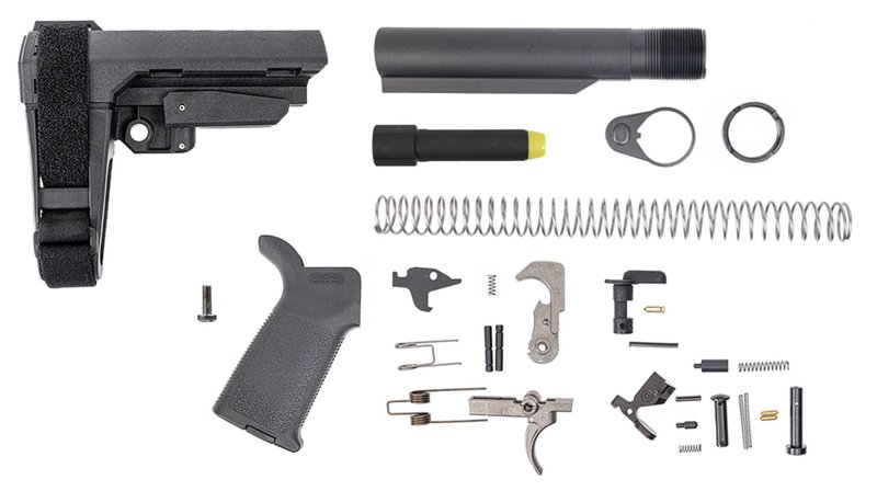 PSA 9mm SBA3 MOE EPT Pistol Lower Build Kit, Black