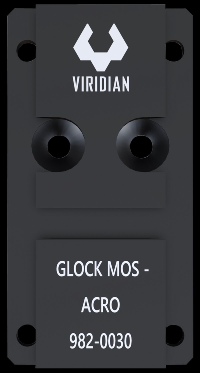 Viridian Glock MOS to ACRO Optic Adapter Plate 6061 Aluminum Black Anodized