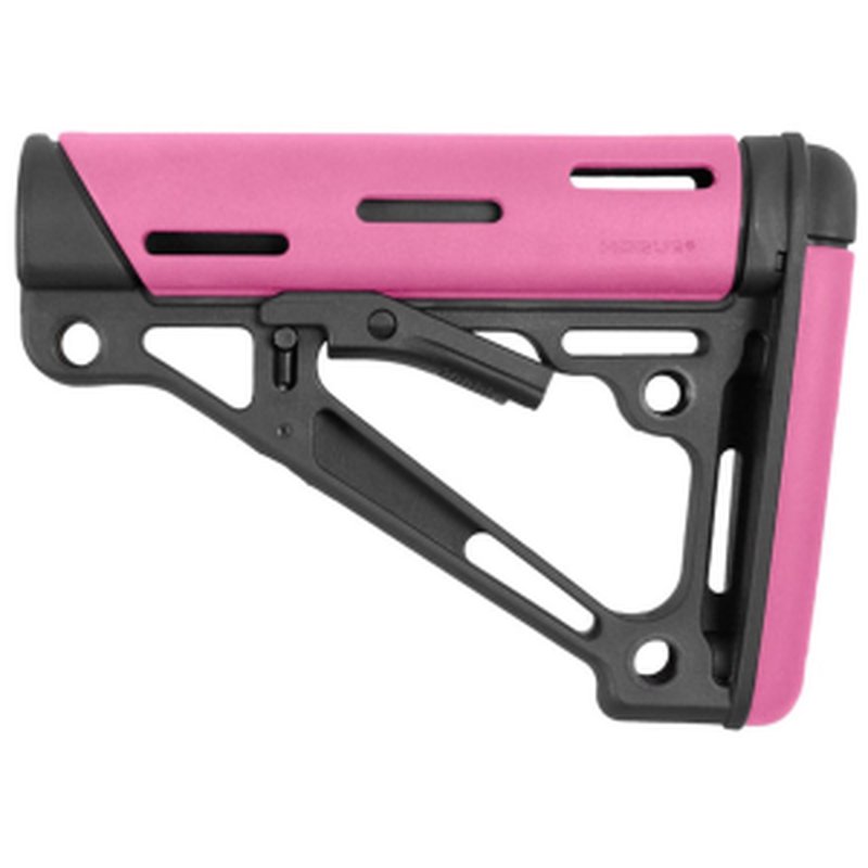 HOGUE AR15/M16 Collapsible Mil-Spec Carbine Over-Molded Buttstock | Pink & Black