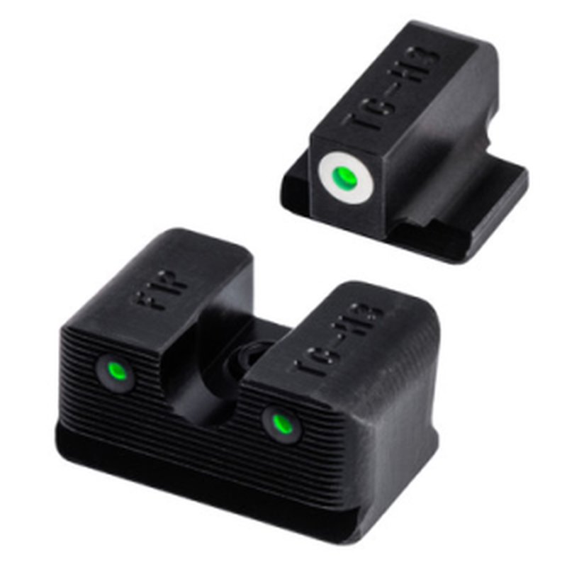 TruGlo TGTG231F2W Tritium Pro Front & Rear Sight Set Black (Green Tritium)